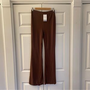 Wide leg brown pants